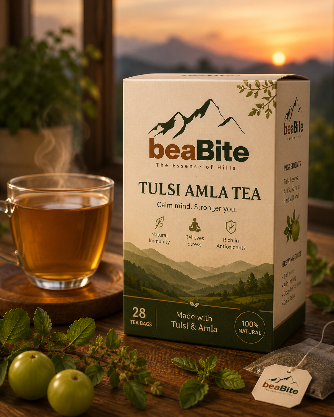 Loose leaf herbal tea steeping in a glass pot